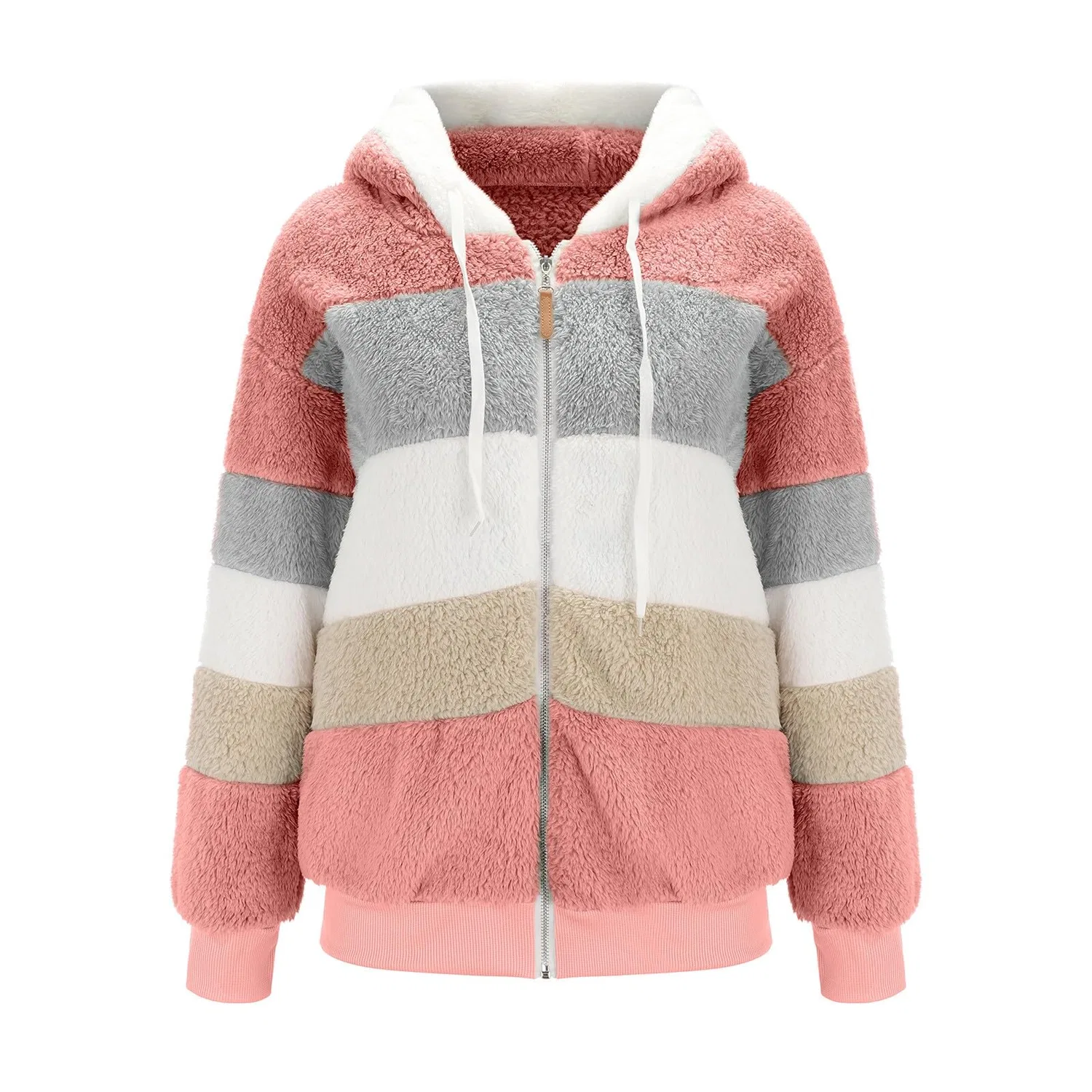 Женское утепленное пальто с капюшоном, свободного кроя, Colore: rosa — фото 4