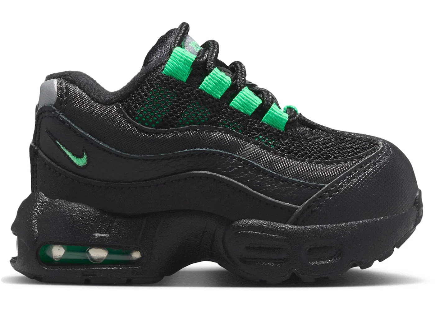 Детские кроссовки Lifestyle Nike Air Max 95 Recraft, Black/Black/Pearl Grey/Green Shock