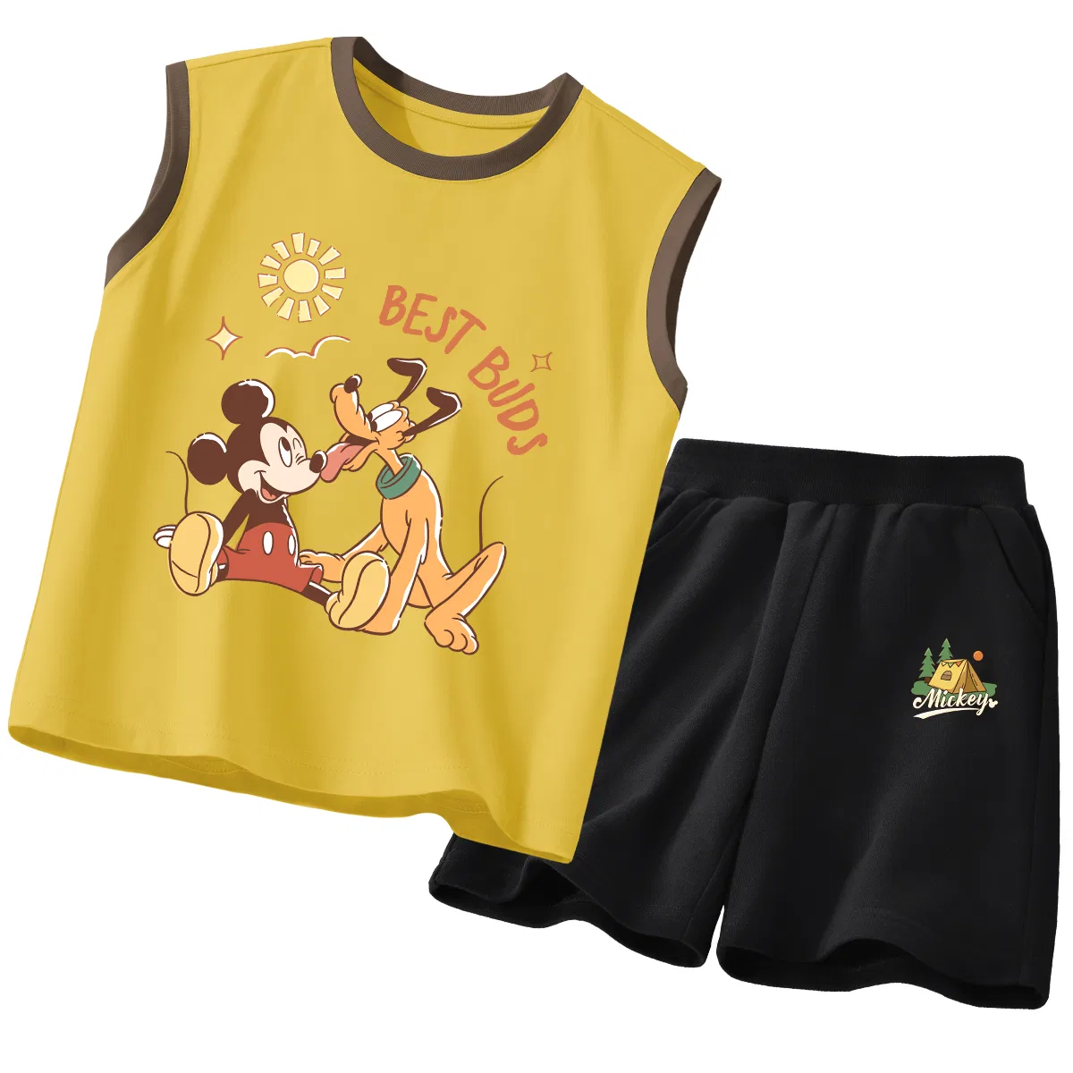 Детский спортивный костюм с круглым вырезом, Disney, Di Hamburger Brown Yellow+Di French Fries K Black — фото 4