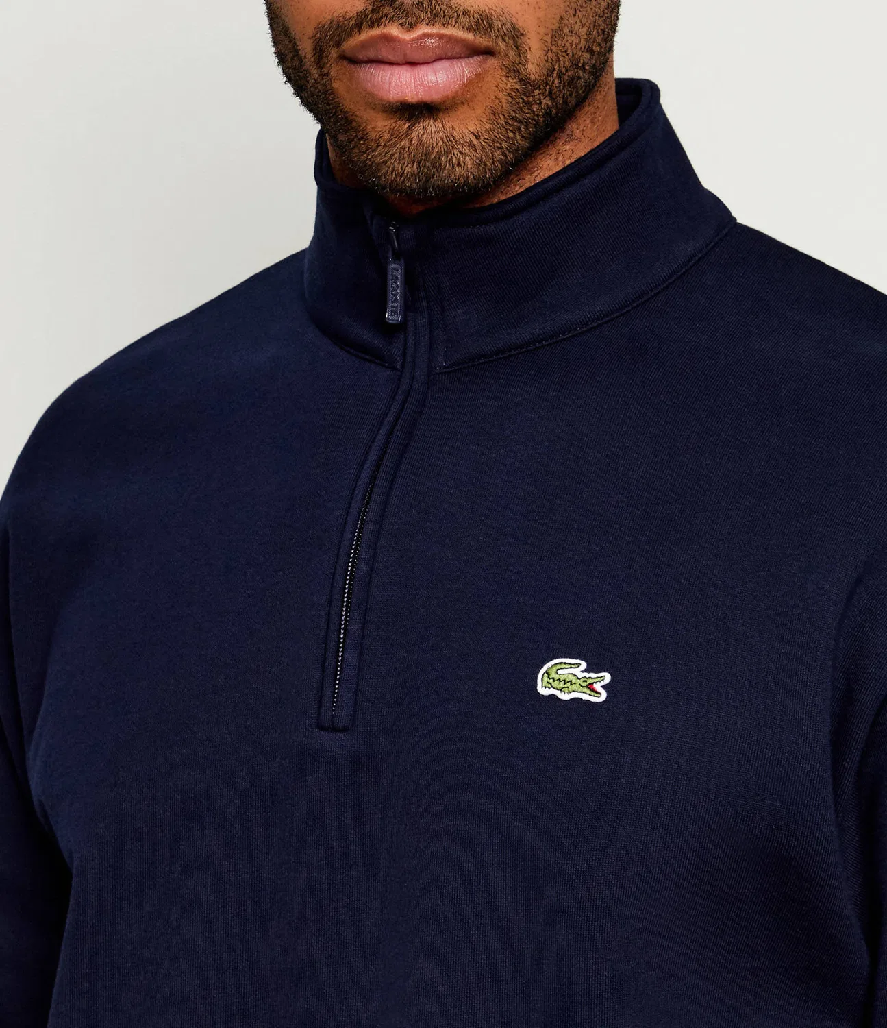 Футер с капюшоном и молнией Lacoste, темно-синий — фото 4