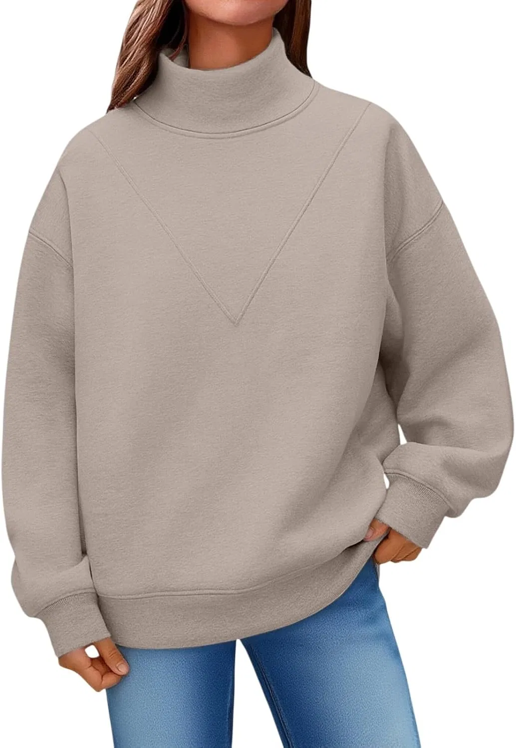 Женский свитшот с высоким воротом Warm Fleece, хаки