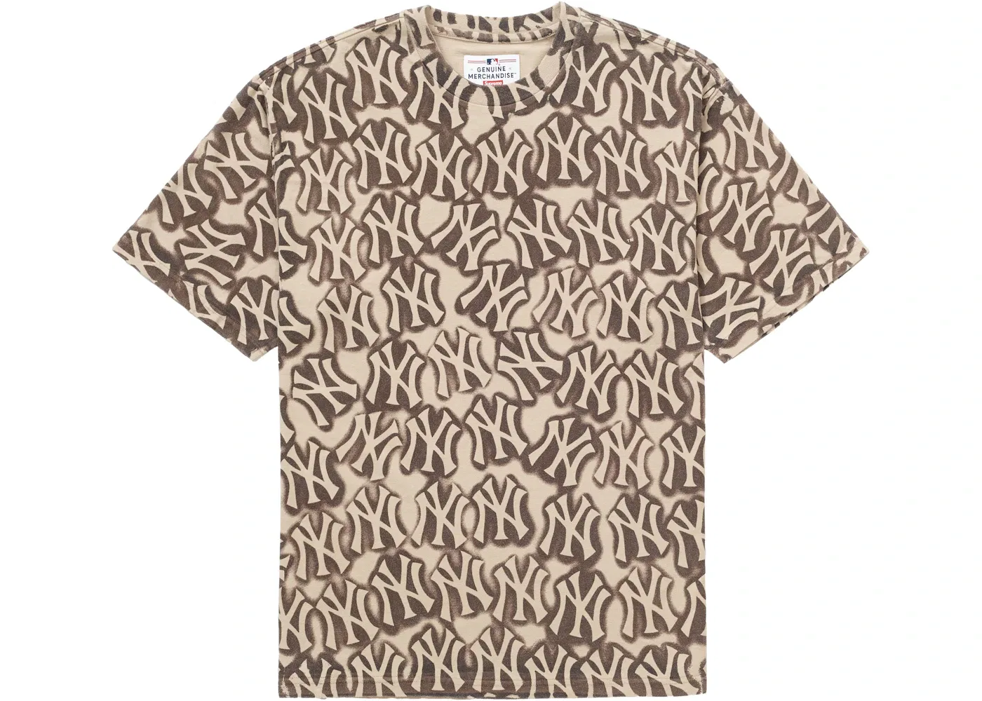 Мужская футболка с принтом Supreme x New York Yankees Airbrush S/S Top, Clay