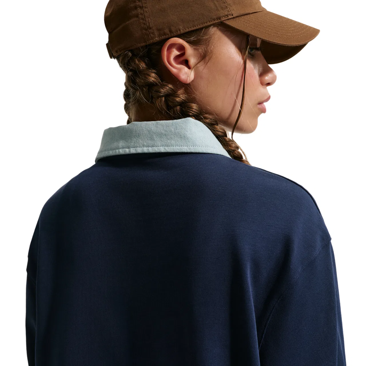 Футболка с длинным рукавом для девочек NSW Pullover Nike, цвет Midnight Navy/Midnight Navy/Lt Armory Blue — фото 2