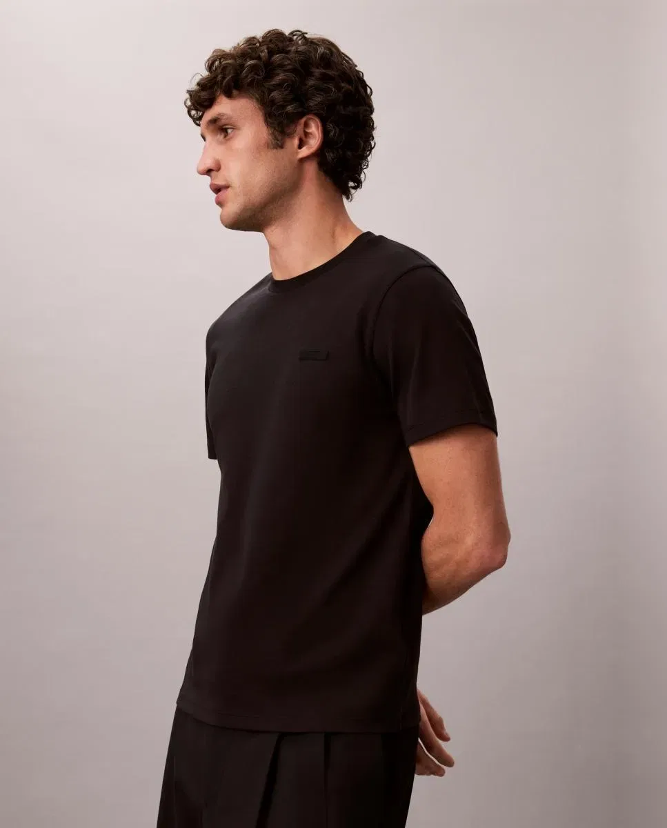 Мужская футболка с коротким рукавом из хлопка Supima Calvin Klein, Negro — фото 4