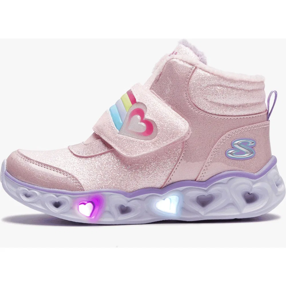Детские кроссовки-ботинки для девочек с подсветкой Heart Lights - Brilliant Rainbow Skechers — фото 2