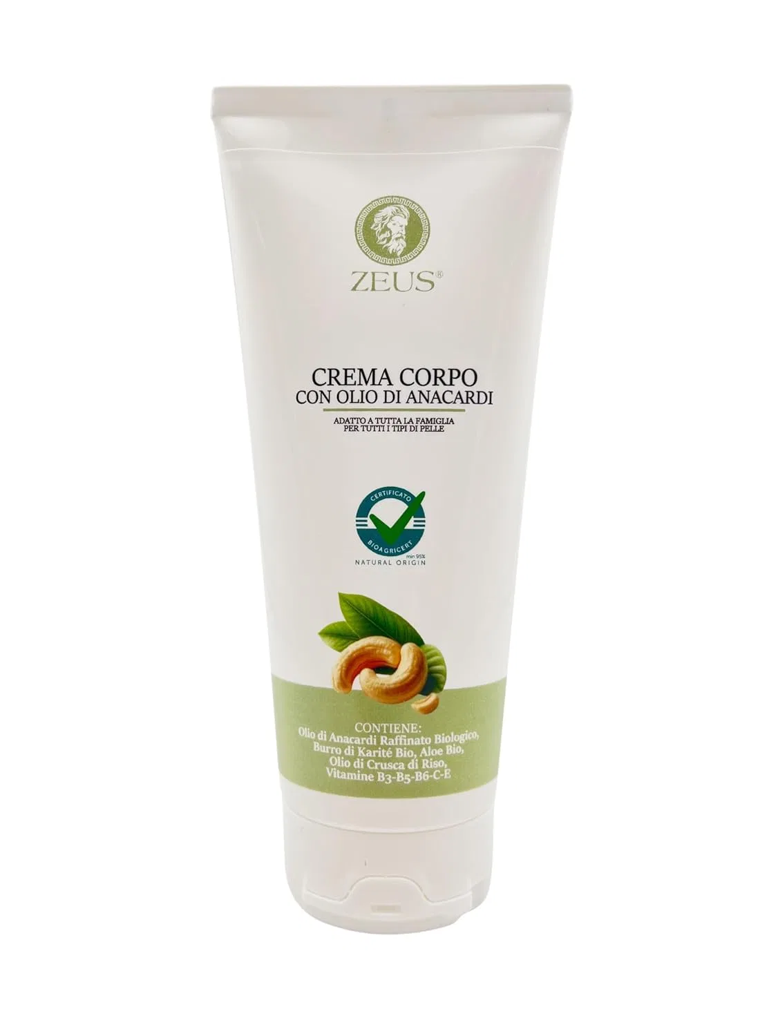 Крем для тела Organic Body Cream с Cashew Oil, 200 мл, Zeus