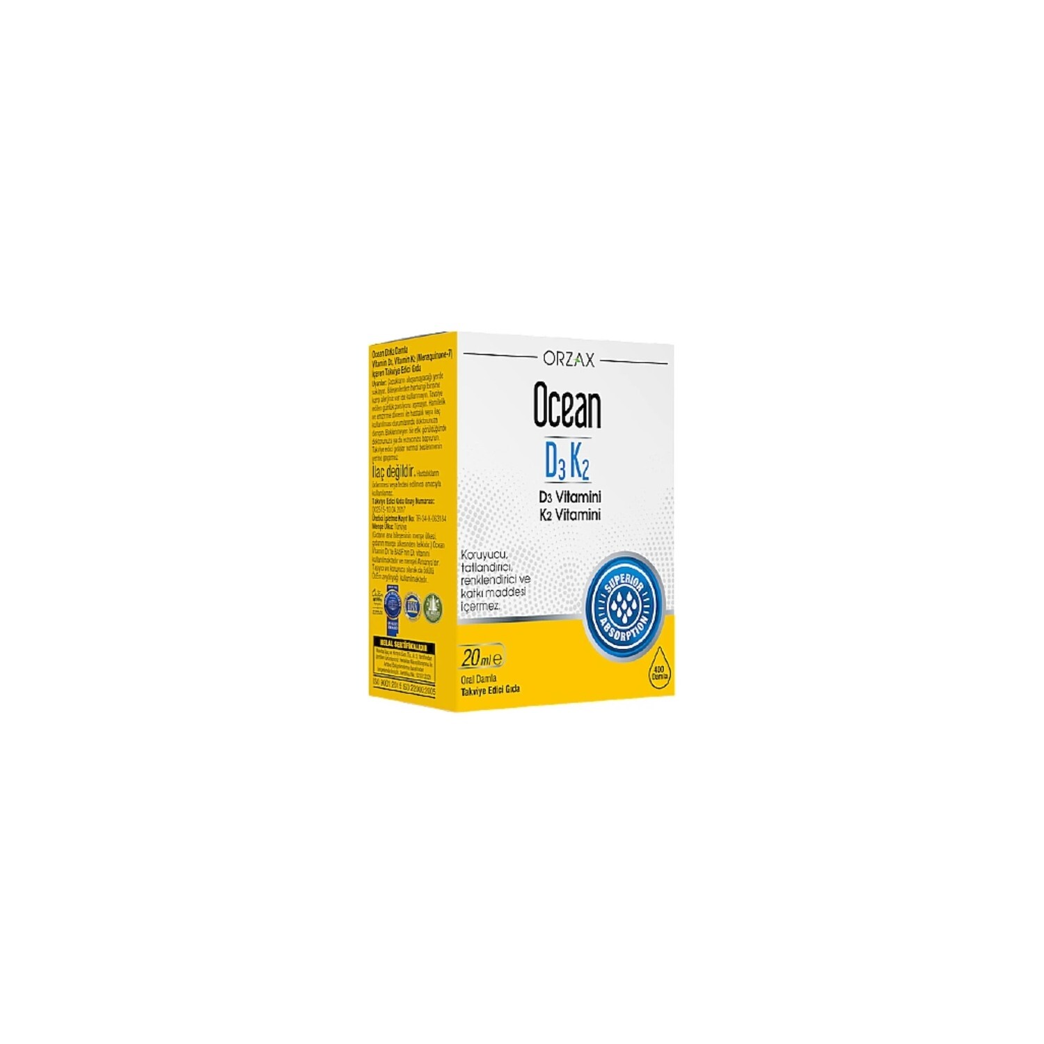 

Витаминные капли Orzax Ocean D3 / K2, 20 мл