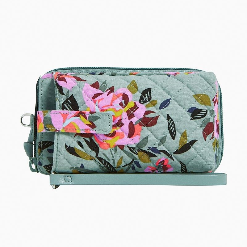 

Кошелек Vera Bradley Cotton Smartphone With Rfid Protection, бирюзовый/розовый