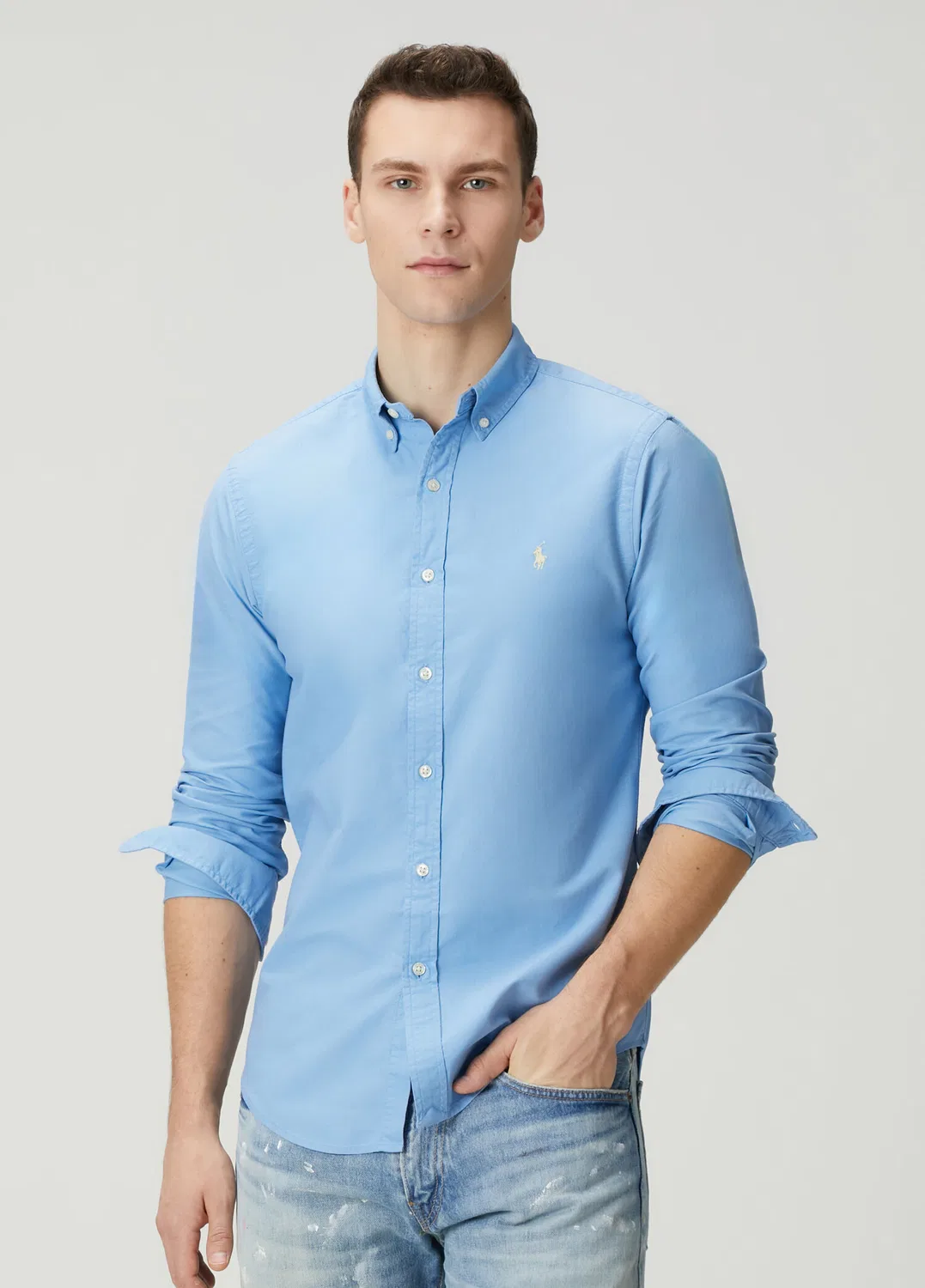 Рубашка Oxford Slim Fit Polo Ralph Lauren, mavi