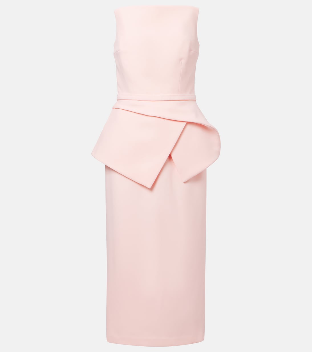 

Поясное платье миди из крепа Safiyaa, Pale Pink