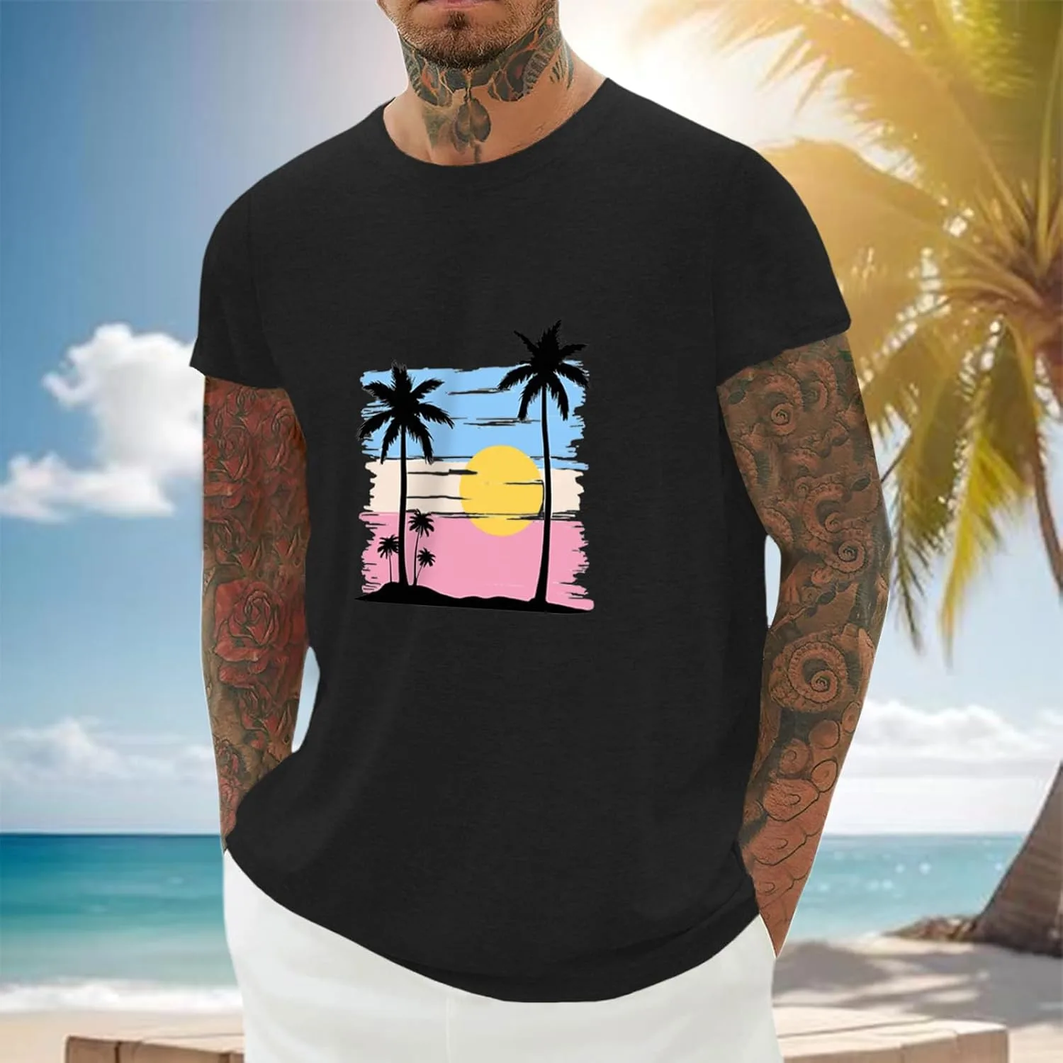 Мужская футболка Vacation с принтом Sunshine Beach — фото 4