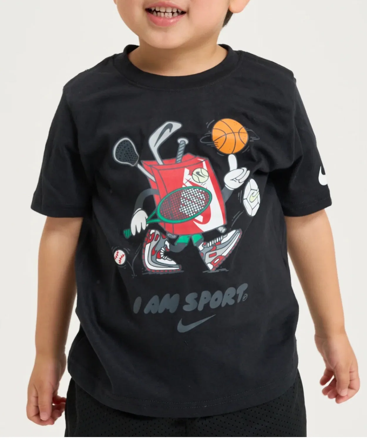 Детская футболка с коротким рукавом и принтом NIKE, Black