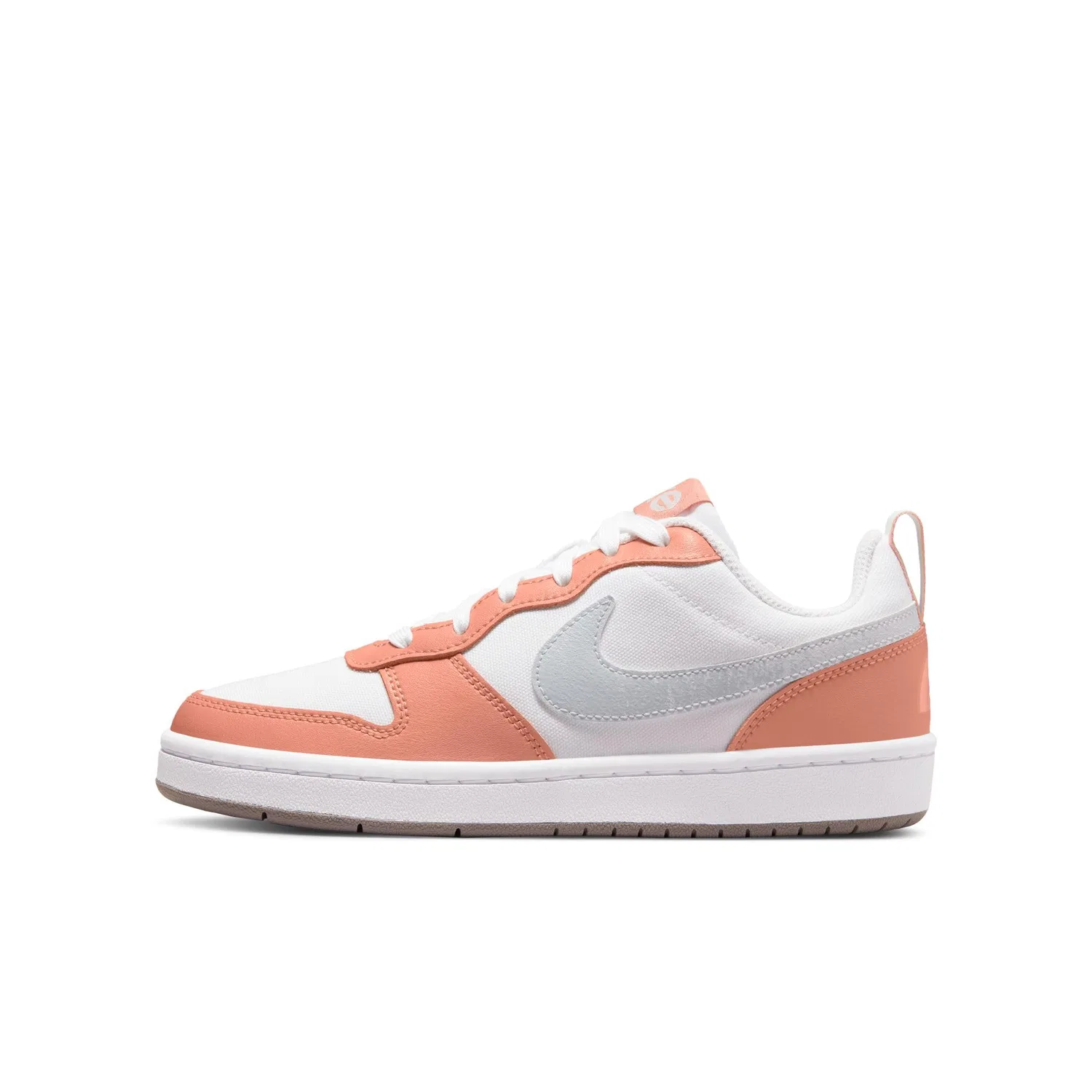 Детские кроссовки для мальчиков с низким верхом NIKE Court Borough Low 2 Se NIKE, White Aura Lt Madder Root Cave Stone