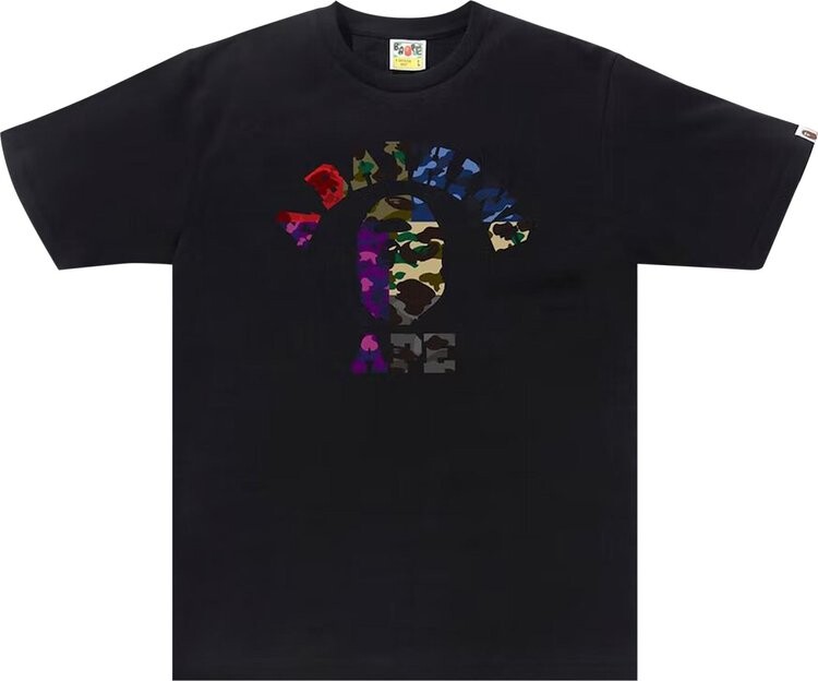 

Футболка BAPE Mix Camo College Tee 'Black', черный