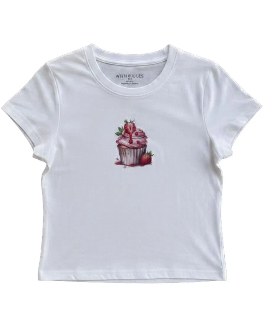 Футболка детская с принтом капкейка Cupcake Graphic With Jules, White
