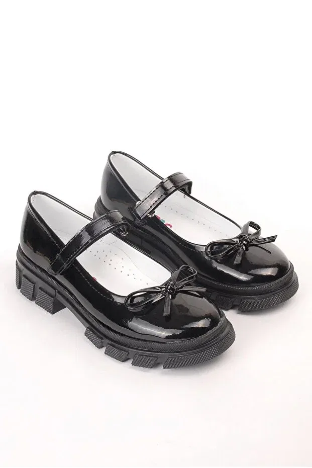 Детские балетки для девочек из лакированной кожи Rıdvan Çelik, Black Patent Leather — фото 4