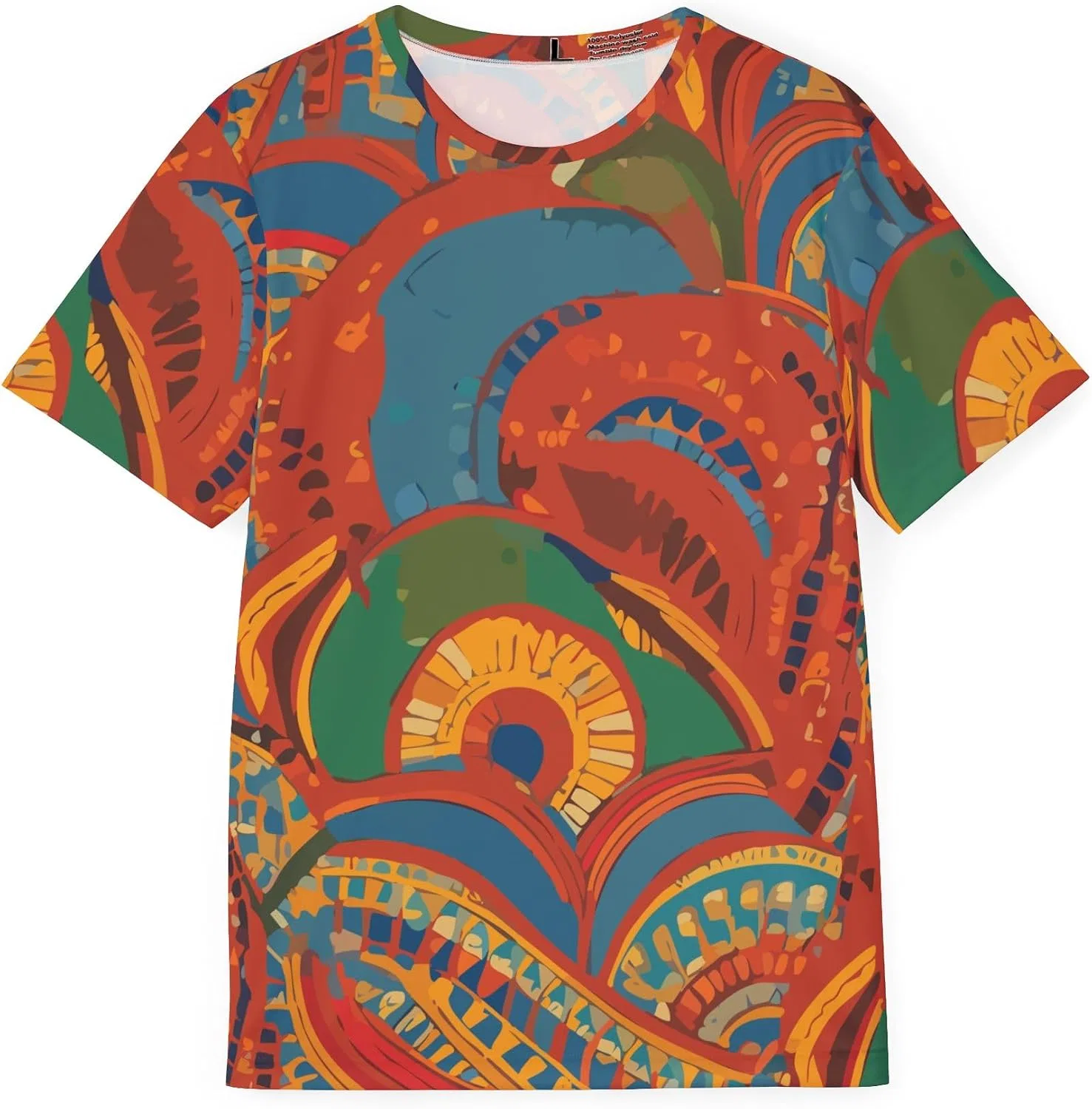 Унисекс футболка с африканским принтом AmieAfrica, Multicolor