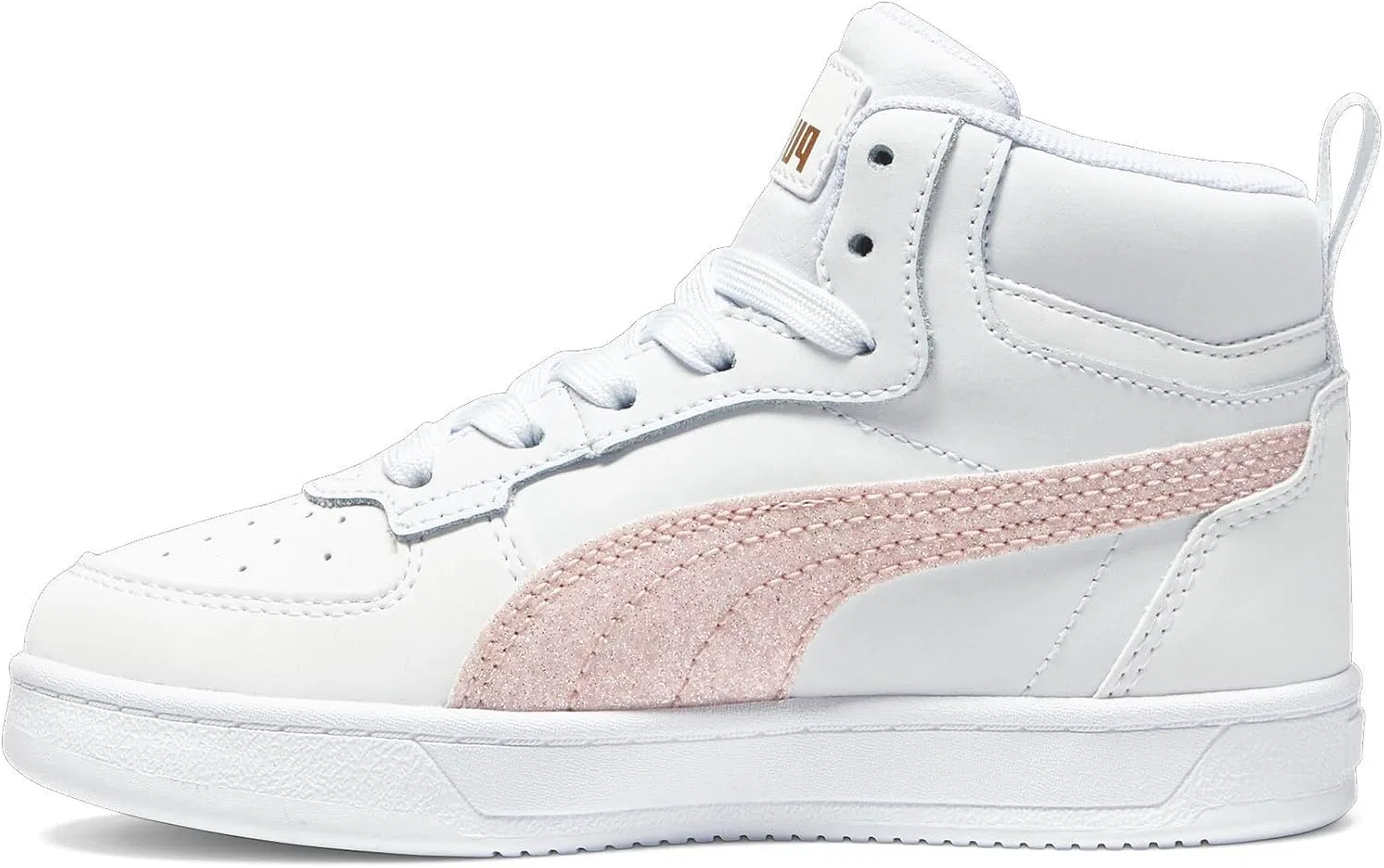 Детские кроссовки для мальчиков с шнуровкой Caven 2.0 PUMA, Puma White-Peach Smoothie-Gold