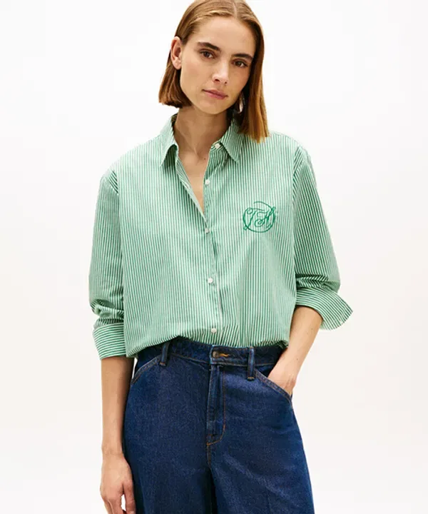 Рубашка с полосками, Tommy Hilfiger, синяя