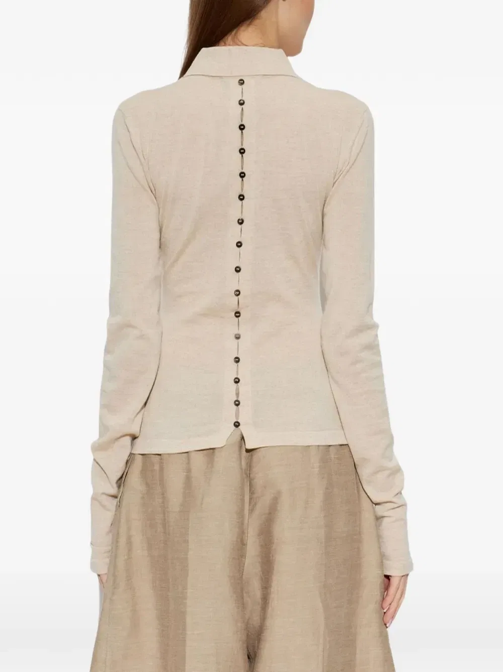 Рубашка поло The Merino с длинными рукавами JACQUEMUS, бежевый — фото 3