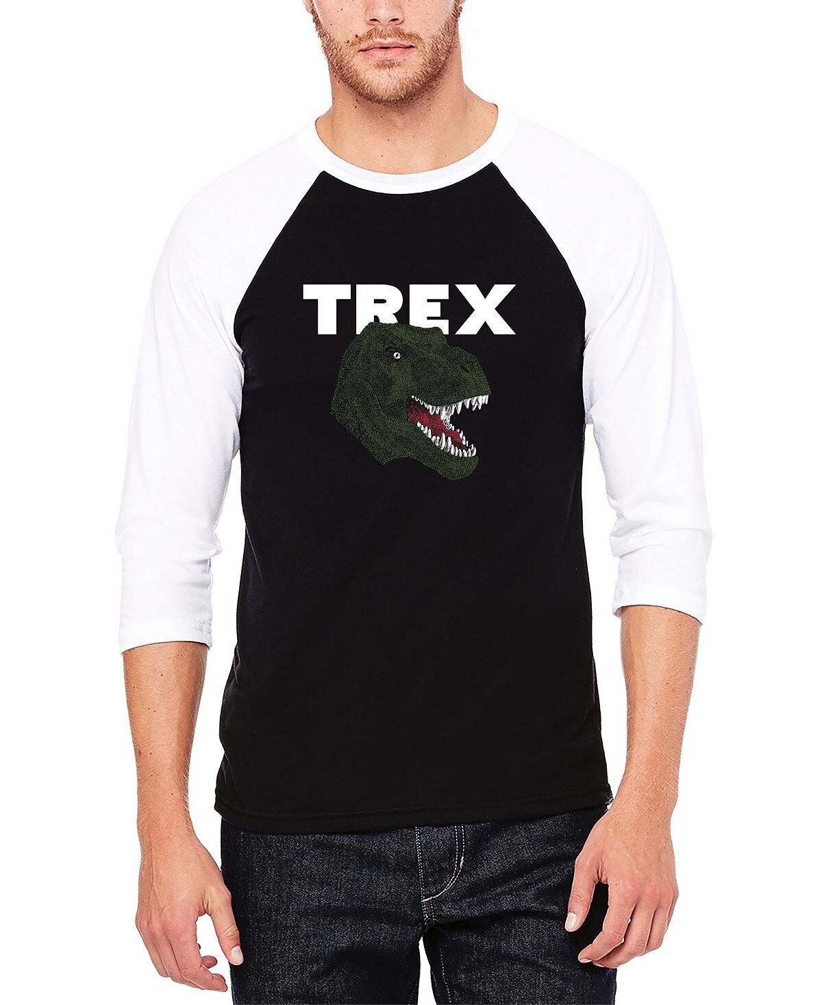 

Мужская футболка с бейсбольным регланом word art t-rex head LA Pop Art, мульти, Черный, Мужская футболка с бейсбольным регланом word art t-rex head LA Pop Art, мульти