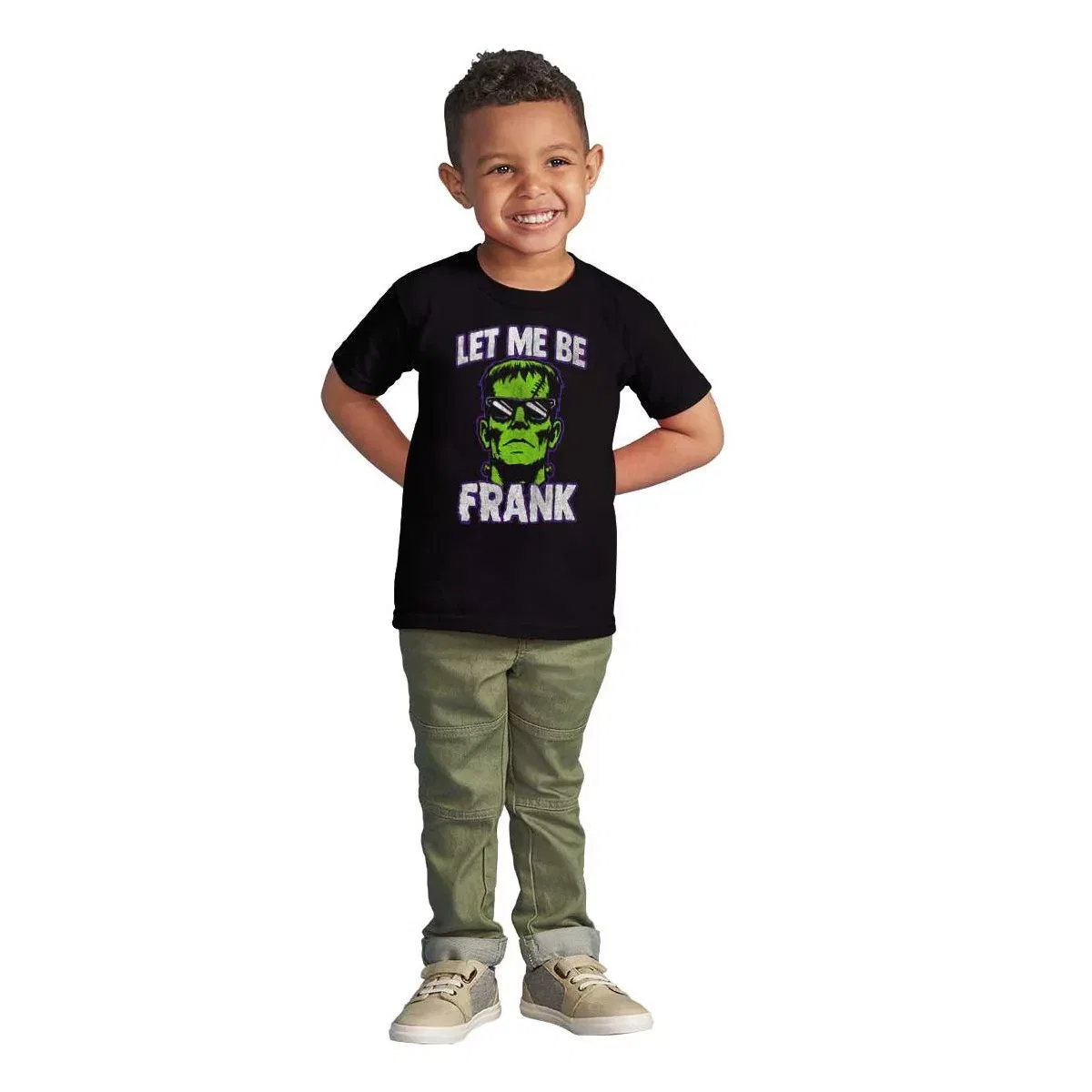Детская футболка с принтом Funny Halloween Let Me Be Frank Brisco Brands, Black — фото 3