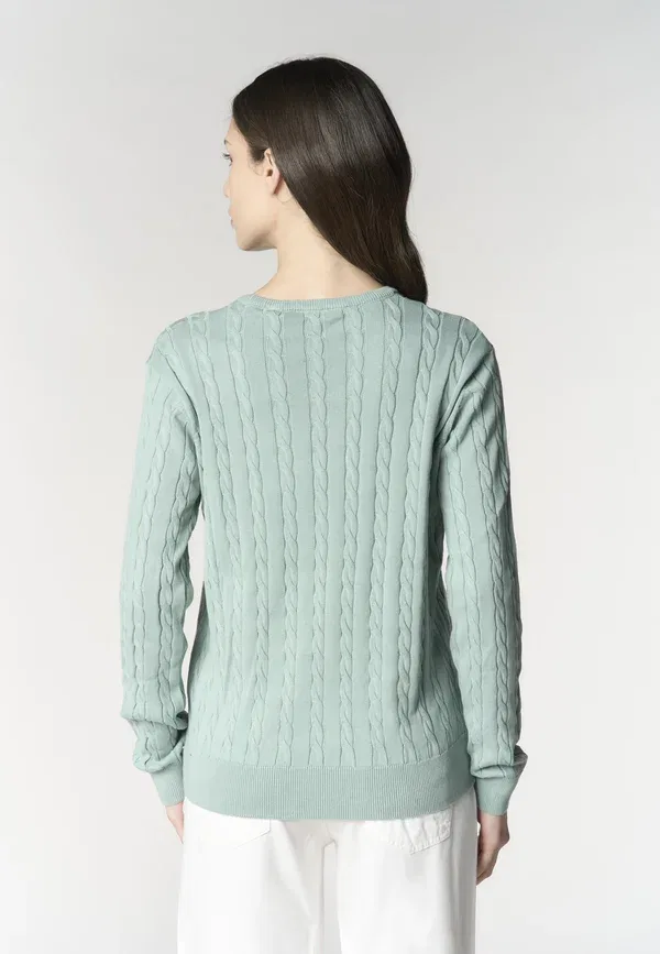 Джемпер хлопковый Cable Knit U.S. Polo Assn., menta, мятный — фото 3