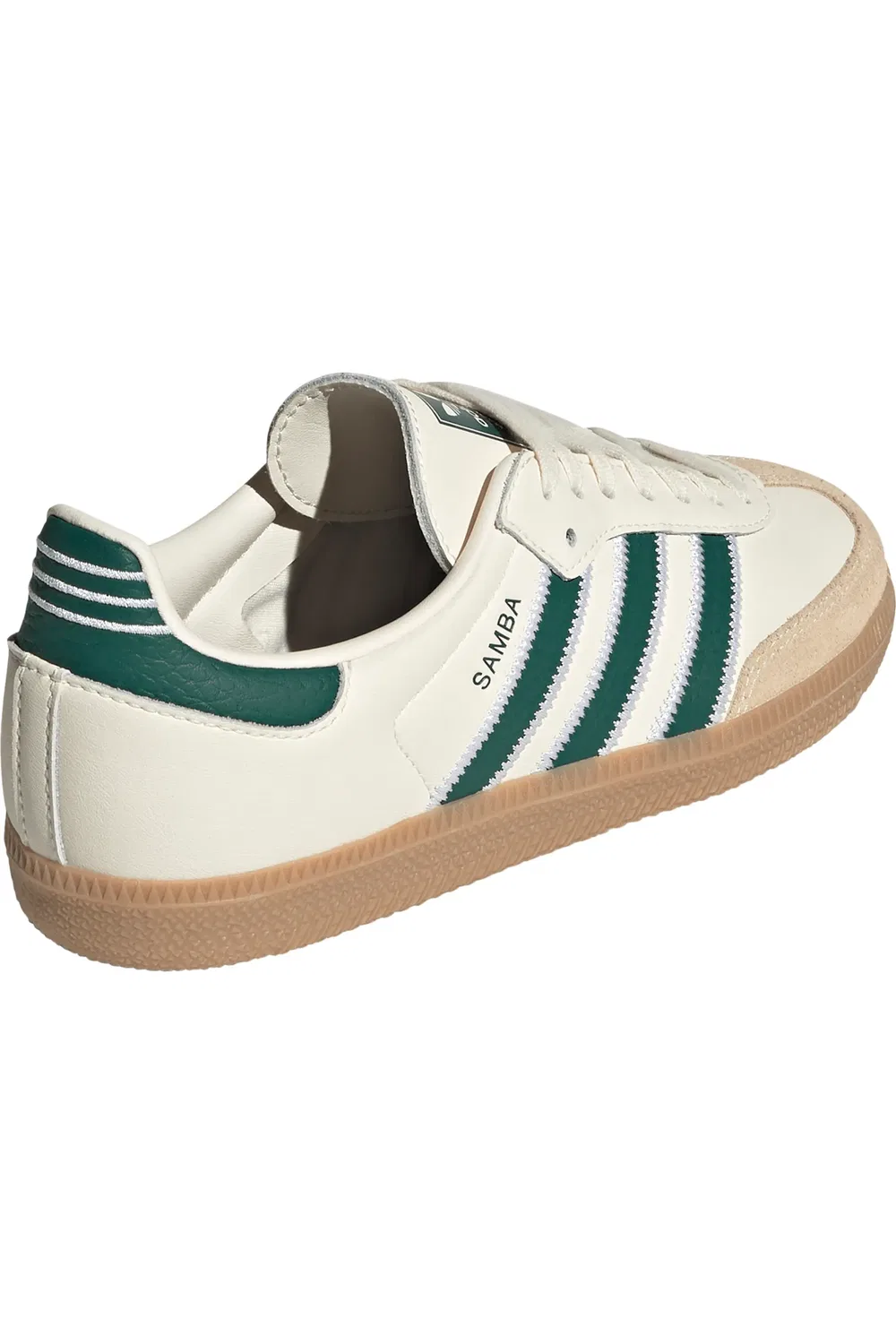 Детские кроссовки футбольные Samba adidas, Cream White/Green/Gum — фото 2