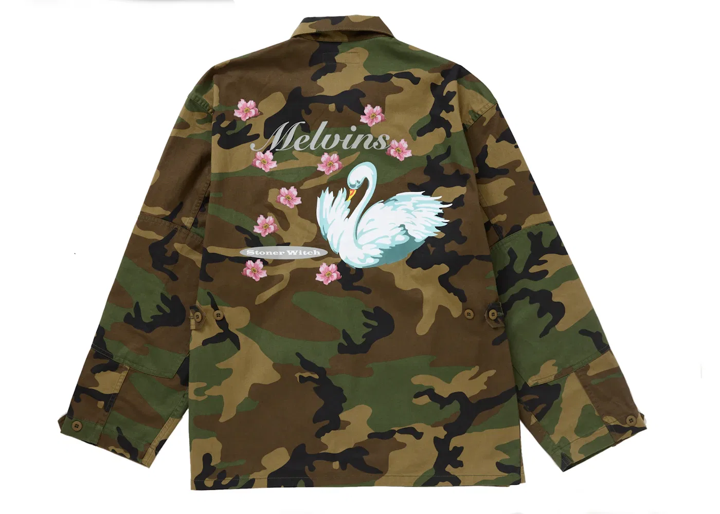 Мужская куртка с принтом Supreme Melvins BDU Jacket, Woodland Camo