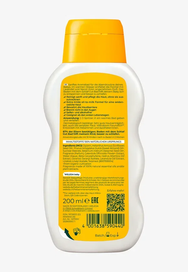 Гель для душа успокаивающий Calendula Sleep Well Bath Weleda 200 мл — фото 2