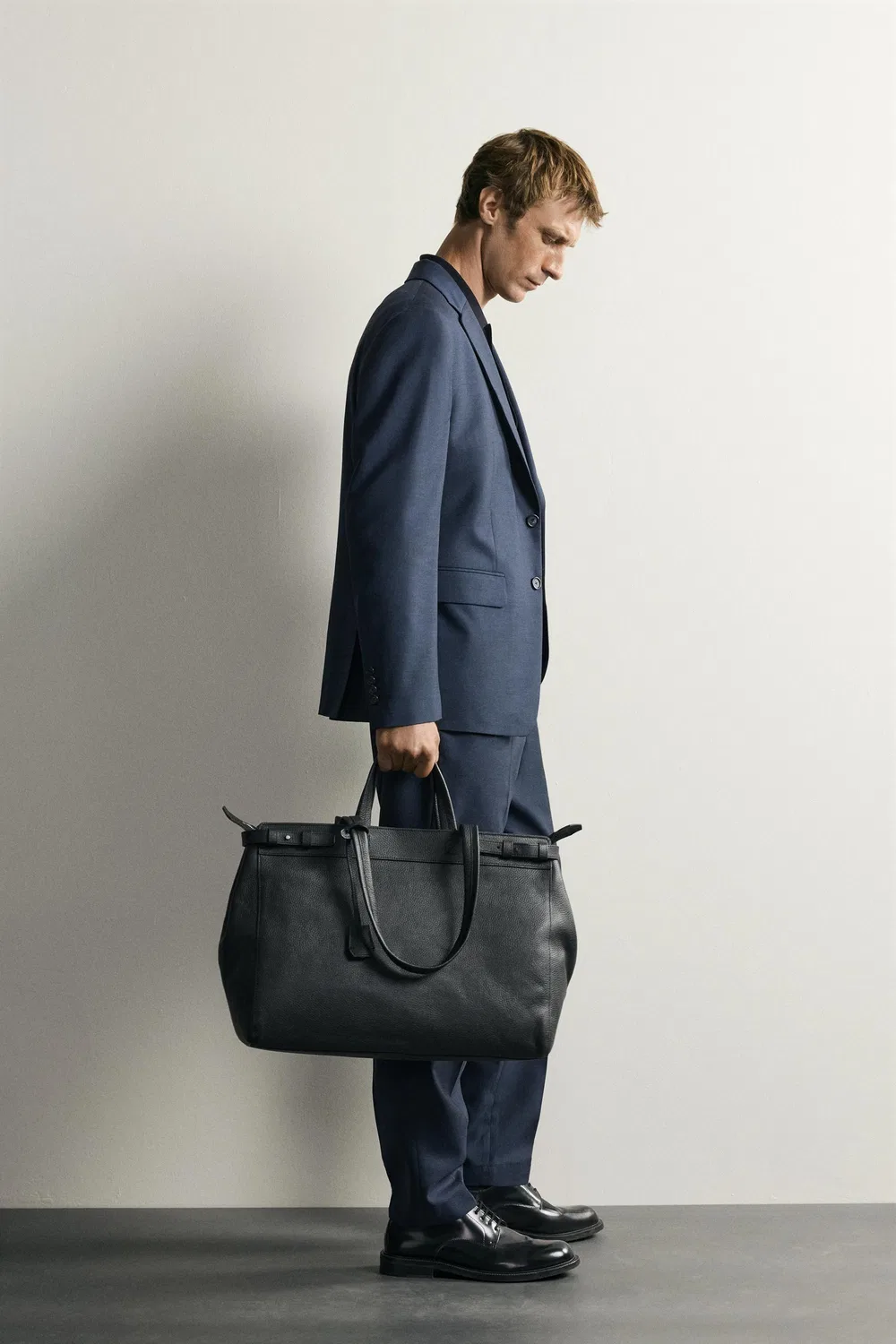 Блейзер в клетку стандартного кроя ZARA, Dark navy — фото 4