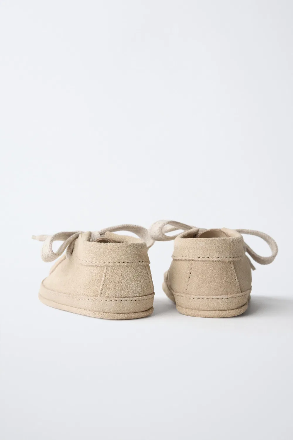 Кожаные туфли с эффектом босой ноги ZARA, Sand Brown — фото 4