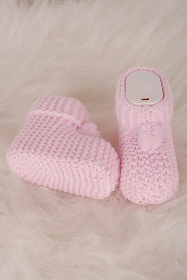 Детские носки для новорожденных с помпоном Basics Liljoy, Pink — фото 3