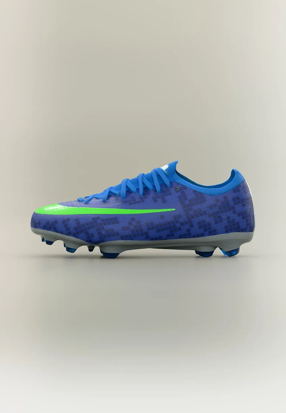 Футбольные бутсы Mercurial Vapor Pro X Lego FG унисекс для твердого грунта Nike Performance, Concord/Green Strike/Photo Blue/Metallic Silver-Coloured/Black