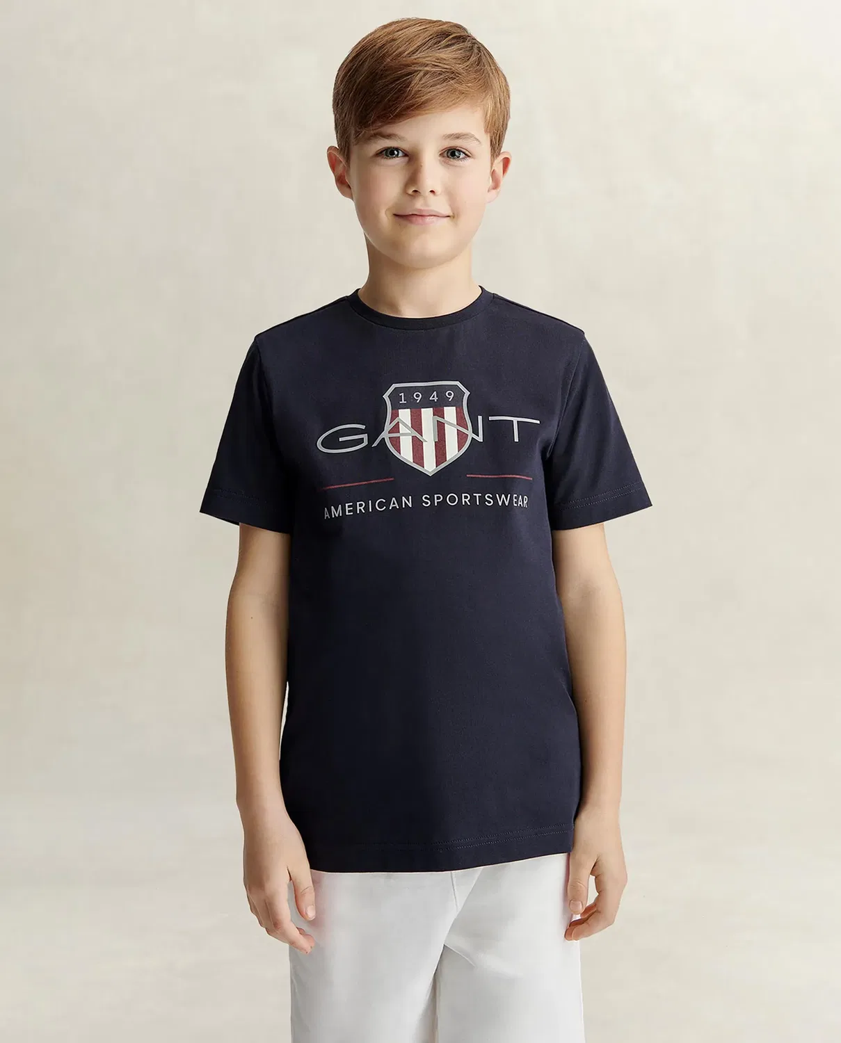 Детская футболка с логотипом Gant, Blue Marino