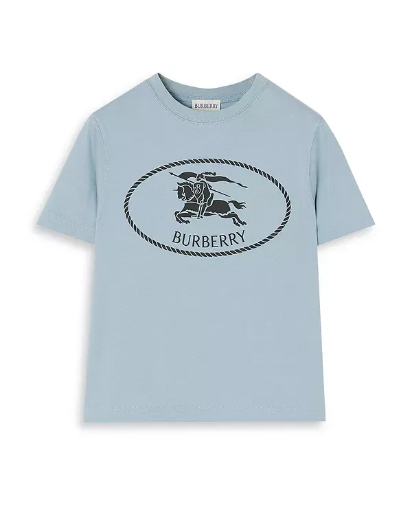 Детская футболка для мальчиков с принтом Knight Stamp Burberry, Misty Blue