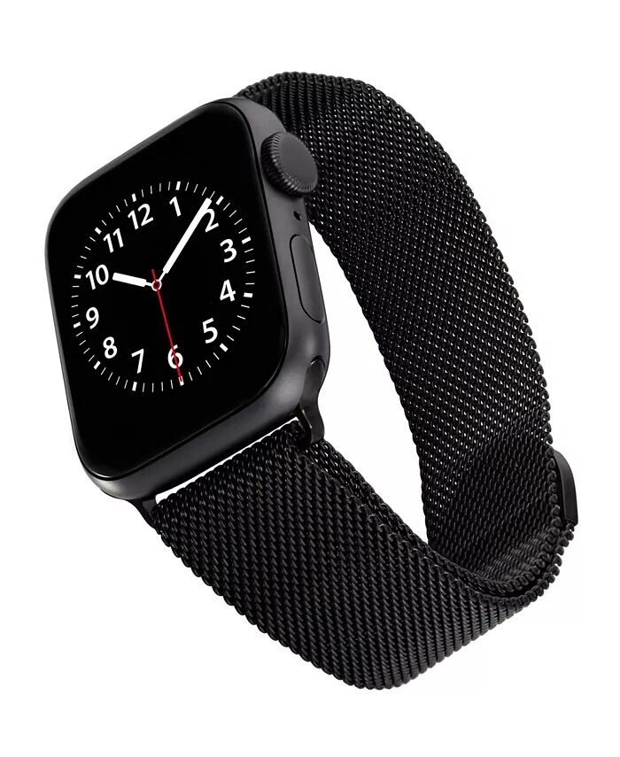 

Черный сетчатый ремешок из нержавеющей стали, совместимый с Apple Watch диаметром 38/40/41 мм Withit, черный