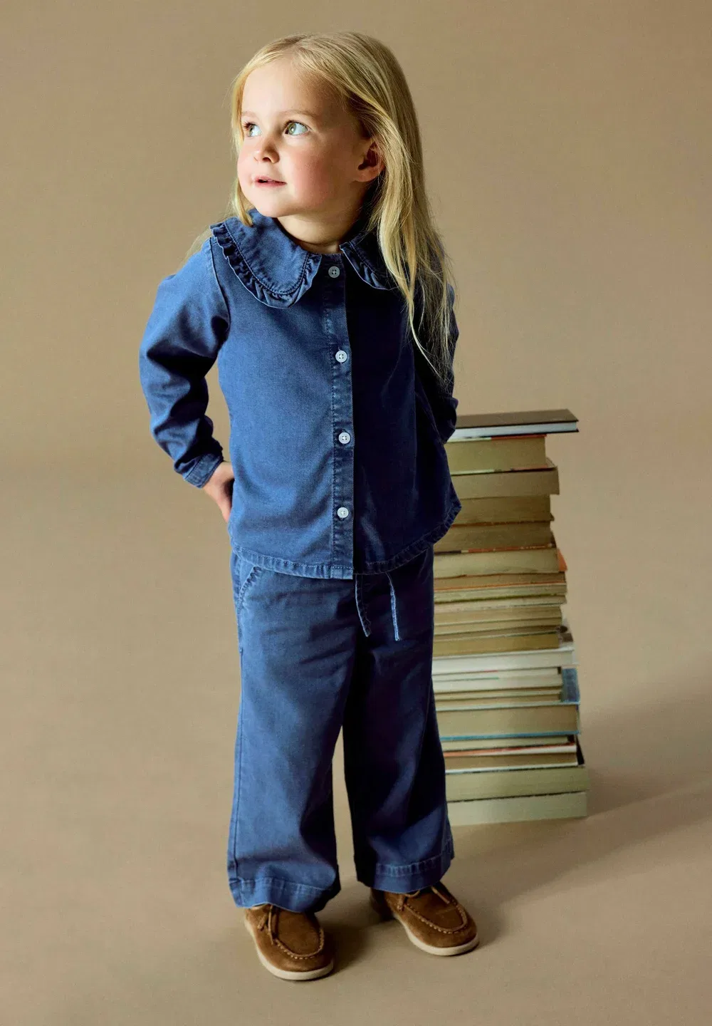 Джинсовая рубашка свободного кроя - блузка на пуговицах Name It, Medium Blue Denim