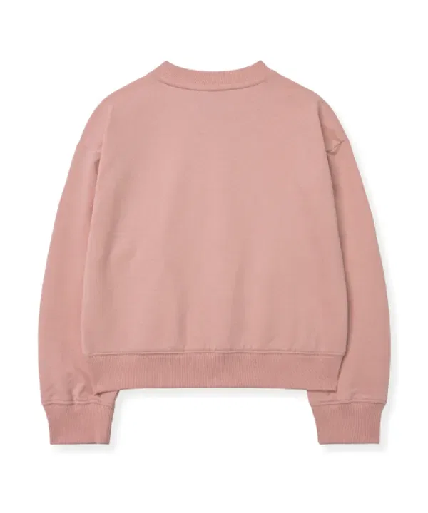 Свитшот детский с вырезом, crewneck Brownbreath Kids, розовый — фото 3