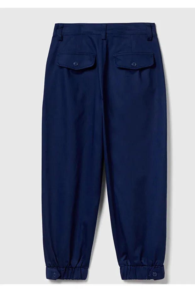 Детские брюки для девочек хлопковые Balloon Zipper Pocket Stranger Things United Colors Of Benetton, Navy Blue — фото 2