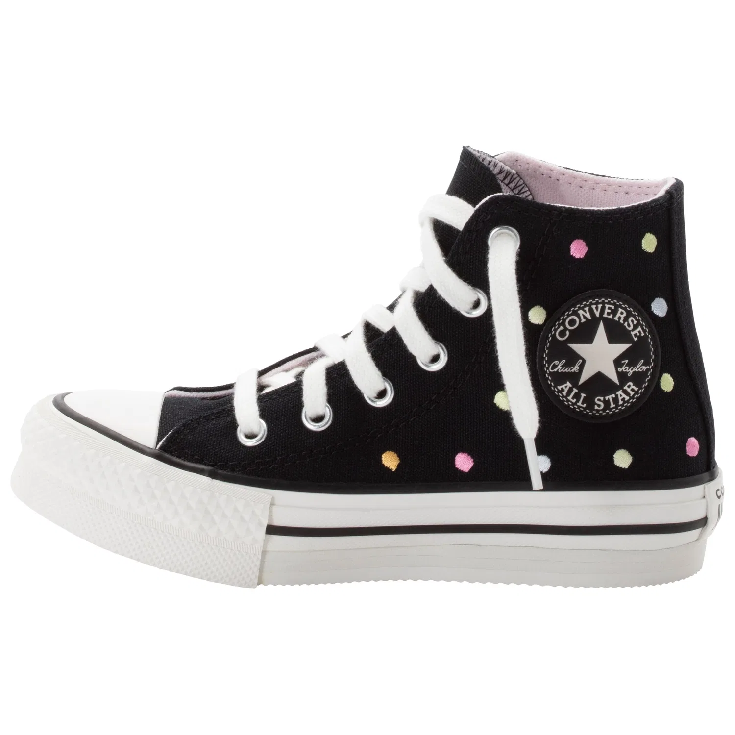 Детские кеды с шнуровкой Chuck Taylor All Star EVA Lift Converse, Black/Vintage White/Egret — фото 3
