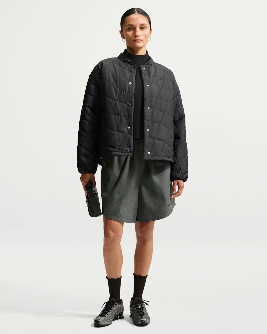 Женская стеганая куртка Therma-FIT в стиле "амбарная куртка" Nike Sportswear, Black/Black — фото 4