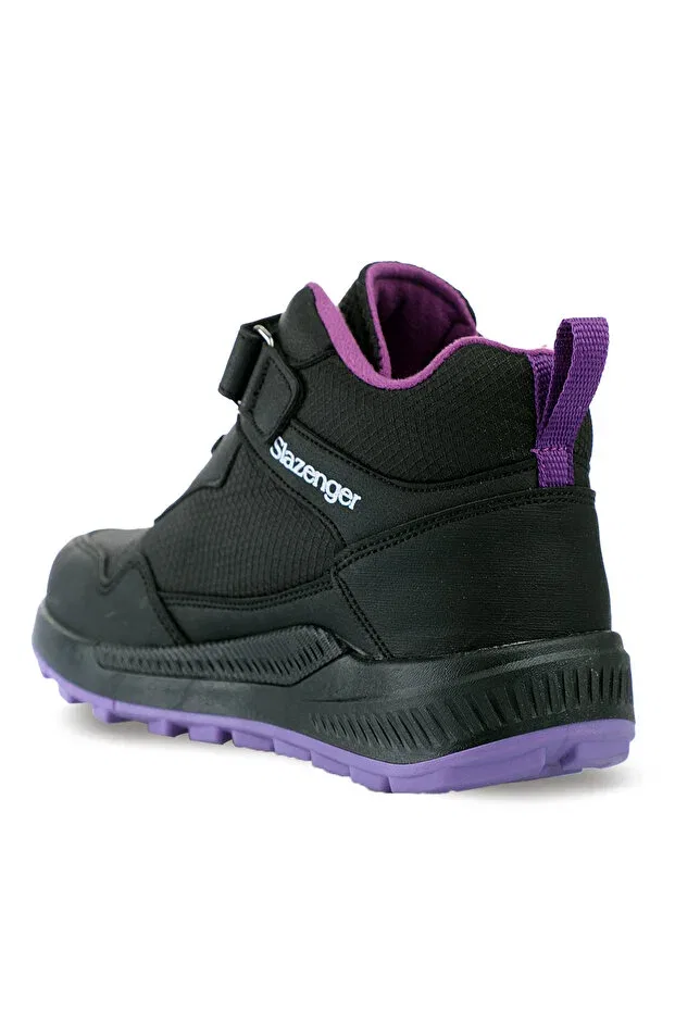 Детские ботинки для девочек на шнуровке Keti i Slazenger, Black / Purple — фото 3