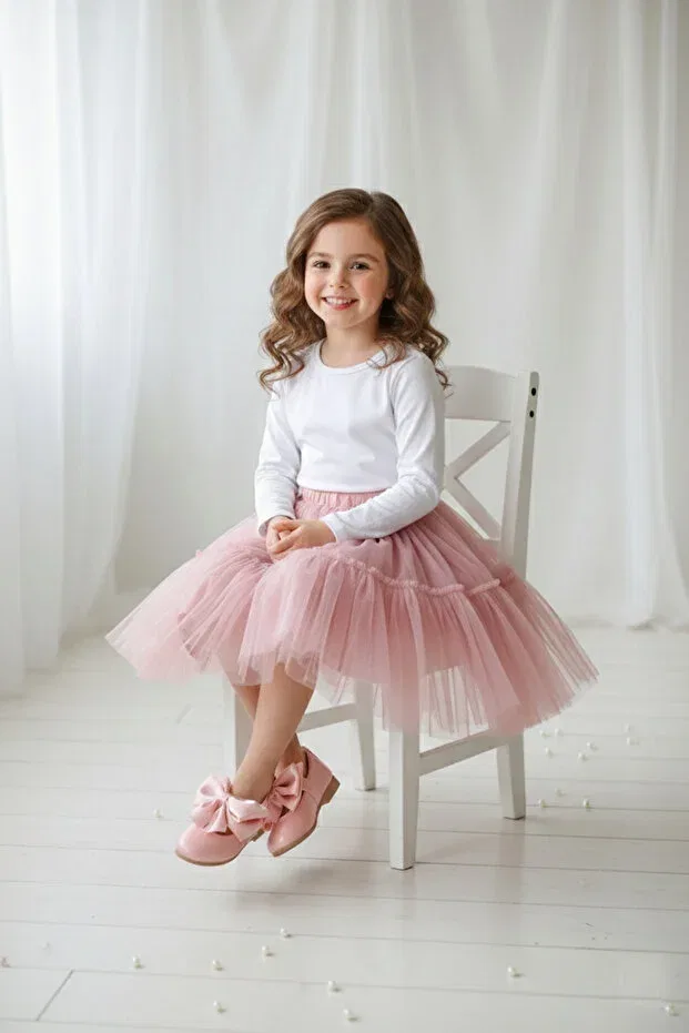 Детские балетки для девочек с бантом Shr Kids, Soft Pink — фото 2