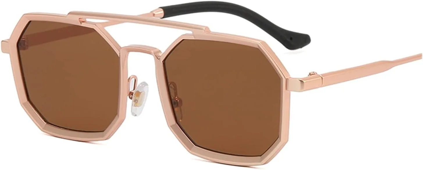 

Солнцезащитные очки в стиле панк 2026 года, многоугольная оправа, большие, для мужчин и женщин, металлический ретро-стиль (цвет: B, размер: средний) MTZJH, One Color