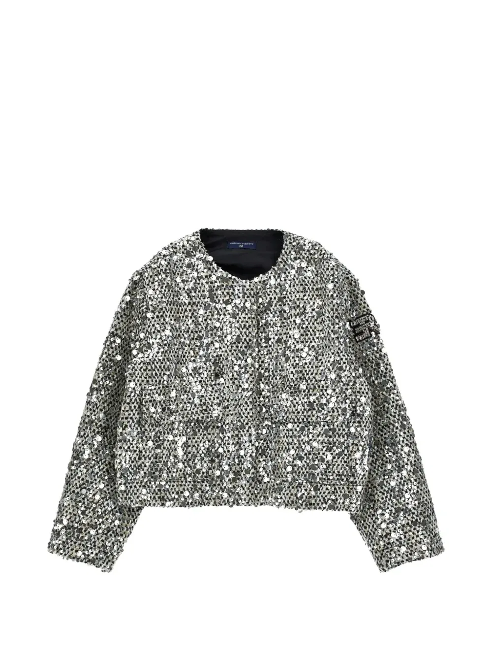 Куртка, украшенная пайетками Ermanno Scervino Junior, серебряный