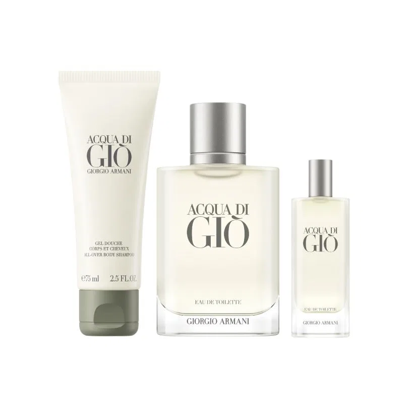 Мужской набор парфюмерии Acqua Gio, 100 мл + 15 мл + 75 мл, Giorgio Armani — фото 4