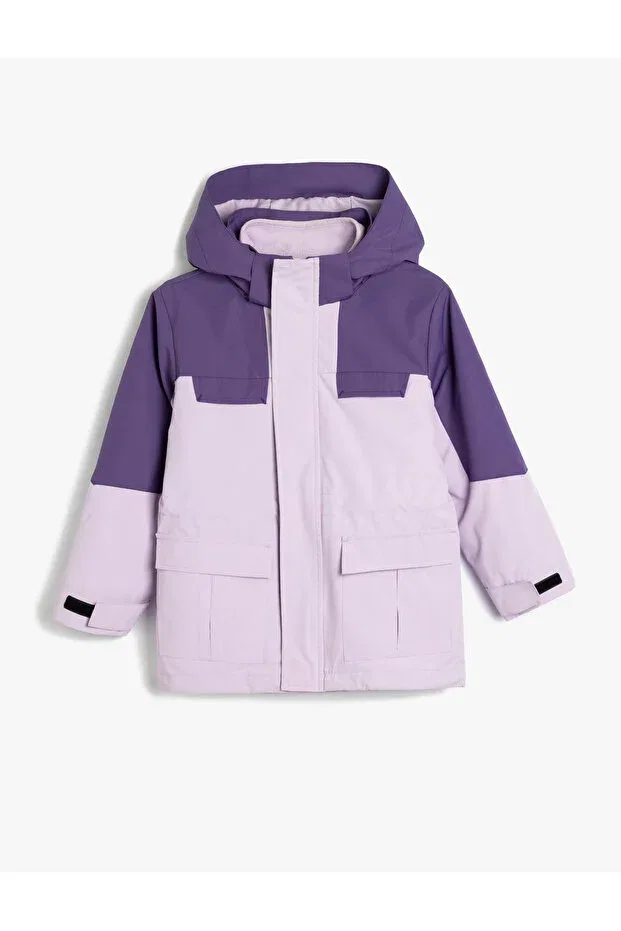 Детское пальто для девочек с капюшоном Koton, Purple