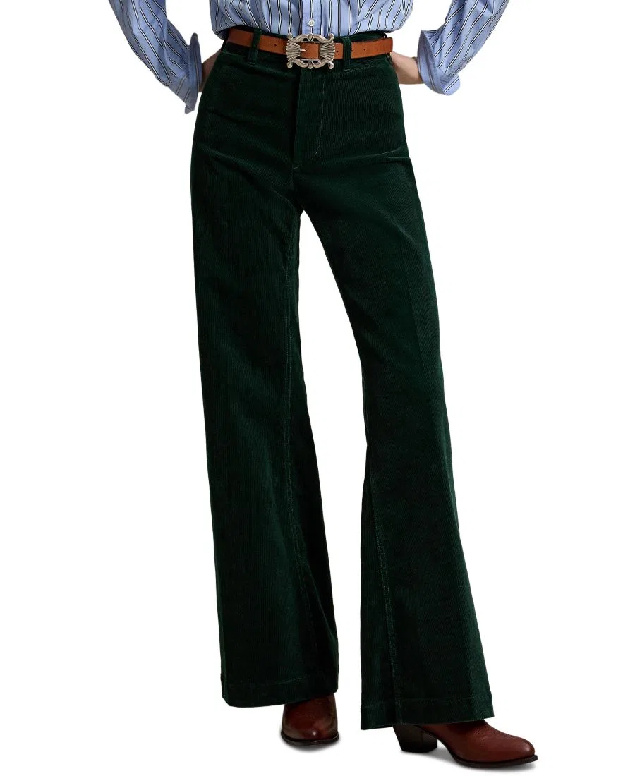 Брюки женские из вельвета Beaton Corduroy Flared Polo Ralph Lauren, Green