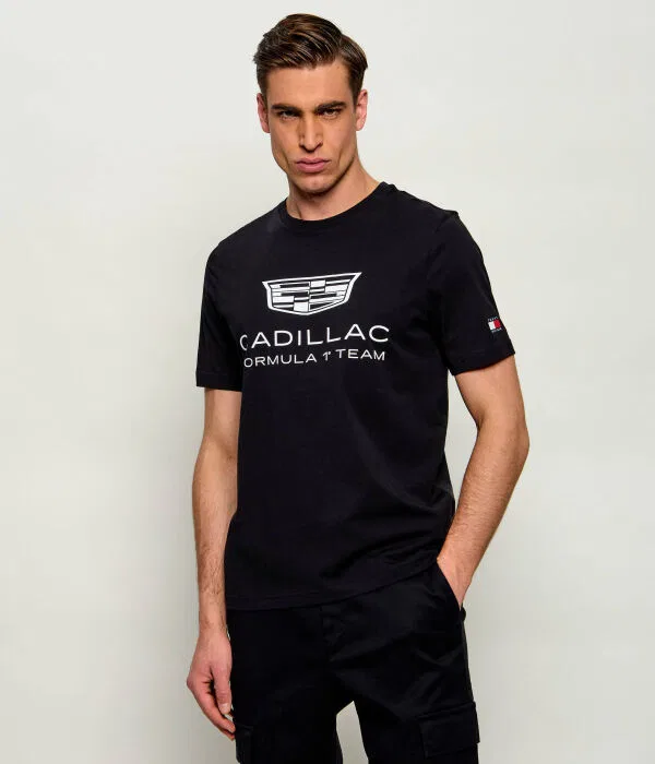 Мужская футболка с принтом Tommy Hilfiger X Cadillac Formula 1 Team, черный